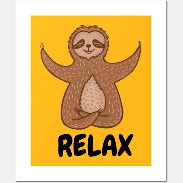 sloth bear in yoga position Wall Art by hatem